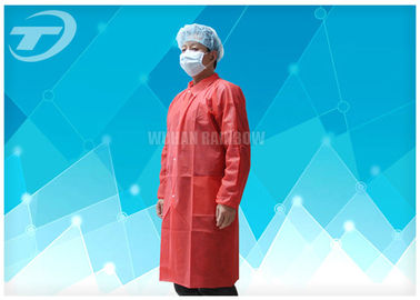 Lab Coats Breathable Non woven disposable medical scrubs With Shirt Collar Knitted Cuff